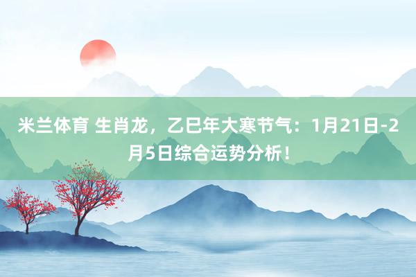 米兰体育 生肖龙，乙巳年大寒节气：1月21日-2月5日综合运势分析！