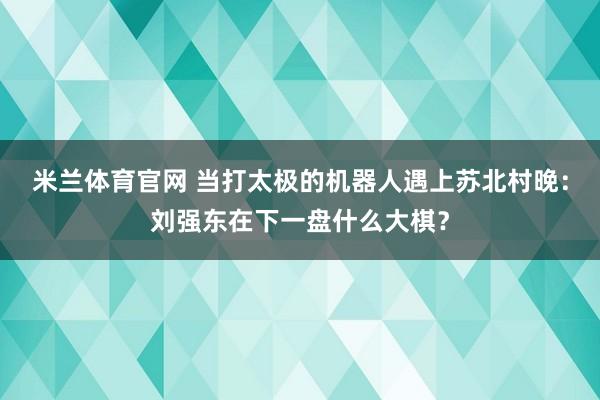 米兰体育官网 当打太极的机器人遇上苏北村晚：刘强东在下一盘什么大棋？